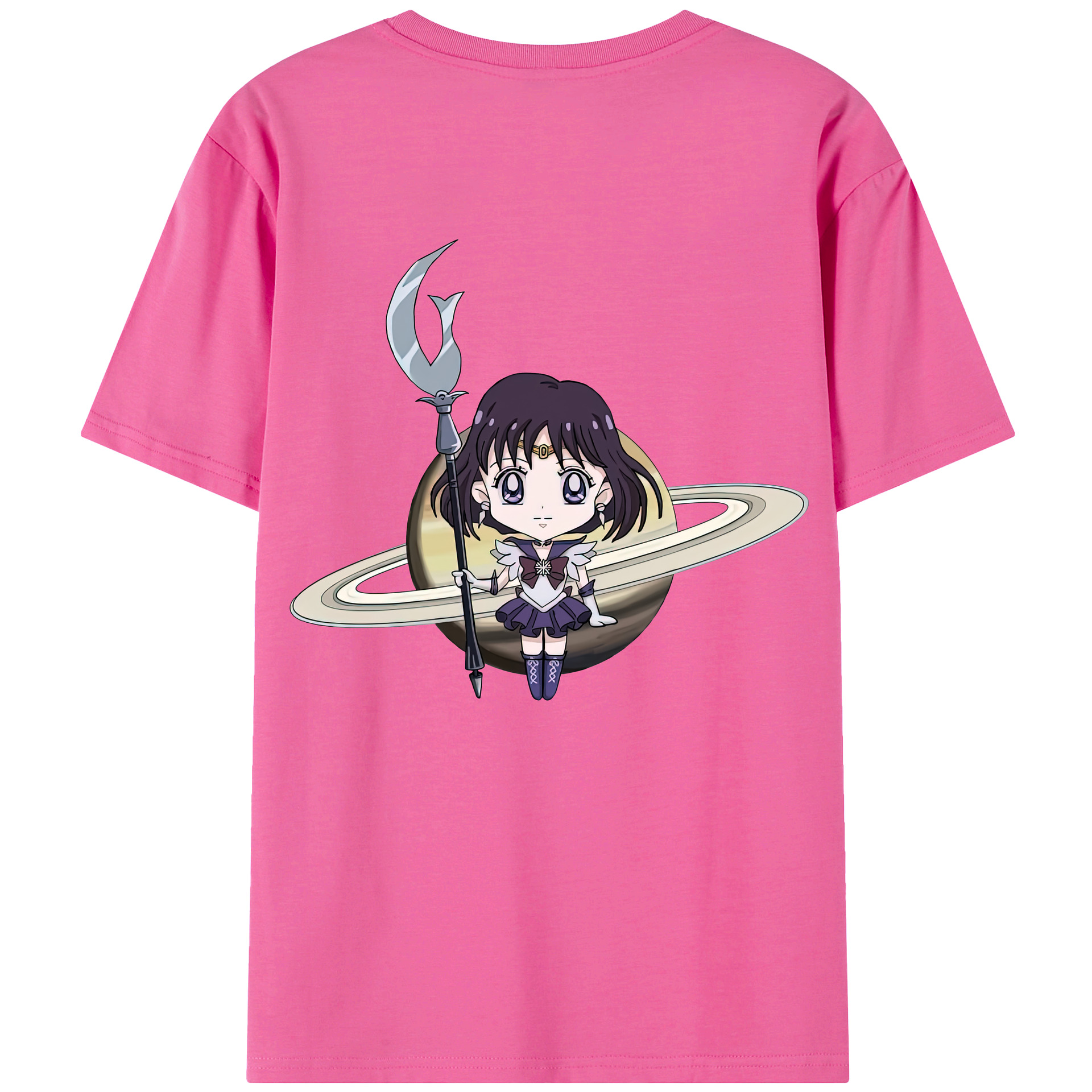 （画像用） 美少女戦士セーラームーン 土萠ほたる Sailor Moon Tomoe Hotaru （セーラーサターン；Sailor Saturn） レディース半袖Tシャツ(バックプリント)
